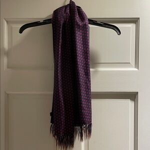Elegant Navy and Red Polka Dot Scarf